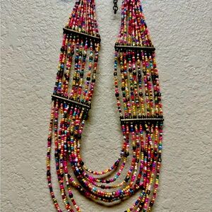 Talbots brass like beets, multicolor, multilayered beets necklace